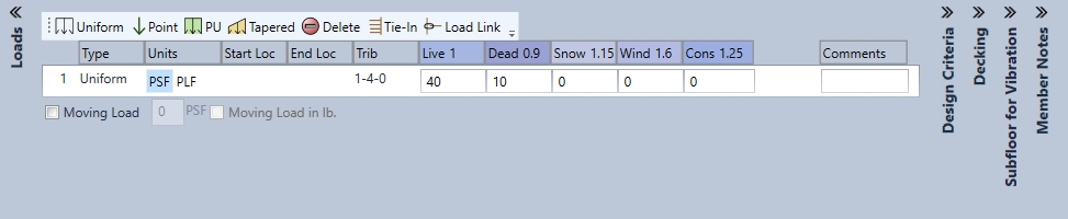 Add Section Input Panel The user Interface